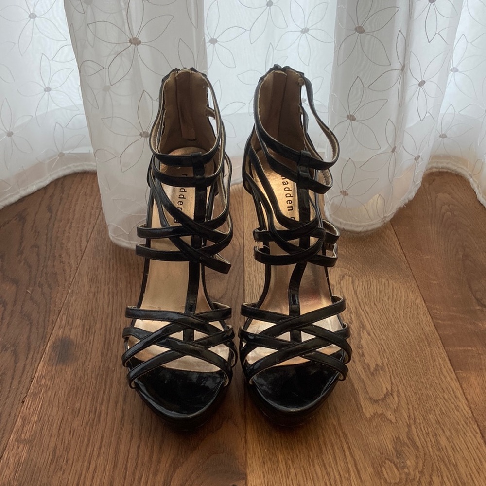 Steve Madden Black Strappy Heels